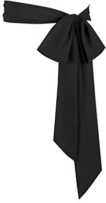 Juweniz Women's Long Chiffon Sash Waist Belt Dress Belt Black