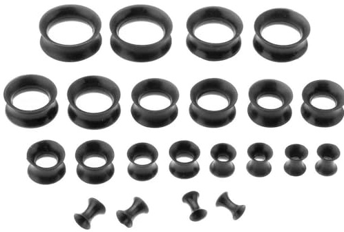 Huacan Lot de plugs en silicone de 1 à 10 mm - 3 mm, 4 mm, 5 mm, 6 mm, 8 mm, 10 mm, 12 mm, 14 mm, 16 mm, 18 mm, 20 mm - Lot de 18, 22, 40 écarteurs d'oreille pour femmes, hommes