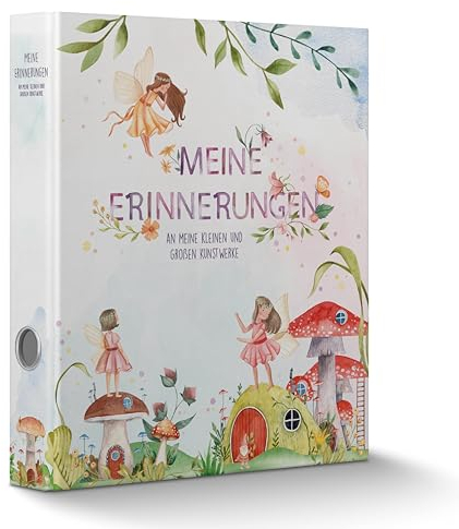 CALLUNA® Sammelordner Meine Erinnerungen mit Griffloch – Kindergarten Ordner – Sammelordner Kindergarten – ressourcenschonende Herstellung – inkl. EXTRA Schatzsuche-Spiel – Geschenk – Fee