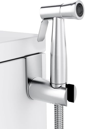 Kit de Bidet de Toilette de haute qualité, Douchette à main pour bidet en acier inoxydable avec tuyau et crochet de 150 cm ou support mural