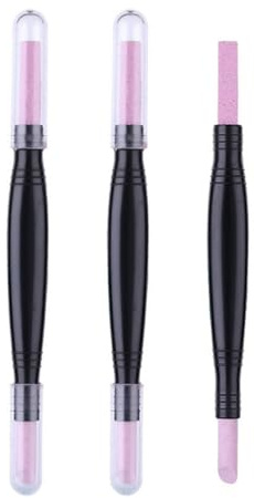 FRCOLOR Dead Skin Polishing Pen Double-Ended Cuticle Pumice Pen for Pedicure and Manicure Nail Care Tool 5.1 Inch Portable Nail Filing Buffer for Home and Salon Use
