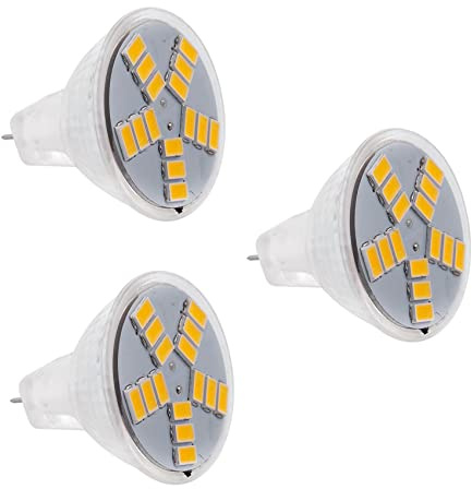 Fegtrty 3X 3W MR11 GU4 250LM LED Bulb Lamp 15 5630SMD Warm White Light