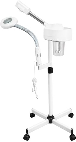 Ansiktsångare, 750 W/680 ml 2-i-1 combigenhetsångare, förstoringsgla, lupplampa, varm vapozon ozon streamer
