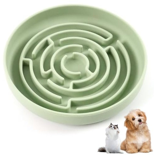 Anti Schling Napf Hund, Antischlingnapf Hunde, Anti Schling Napf Katze, Antischlingnapf Katze, Schlingnapf Hunde, Slow Feeder Hund, Antischlingnapf, Schlingnapf Katze（Matcha Grün）
