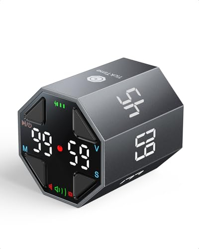 Ticktime T8 Pomodoro Timer Cube for Focus, Study, Work, Task, ADHD, Kitchen | Pomodoro Timer, Flip 3/5/10/15/30/45/60 min Countdown, Custom Timer & Stopwatch, 3 Reminder Options, Flip to Pause & Resume