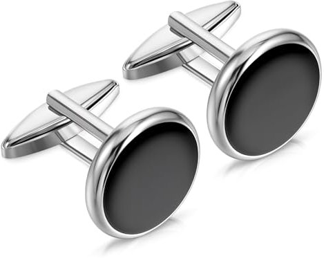 Ouligay Manschettenknöpfe Herren Schwarz Manchettenknoepfe Hochzeit Klassische Manschettenknöpfe Cufflinks for Men Hochzeit Tanzparty Business