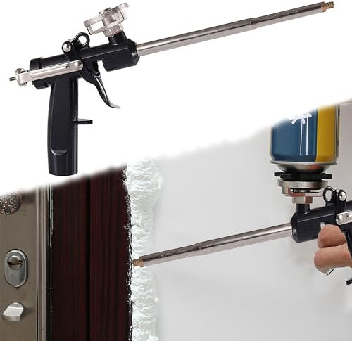 DXIA Schaumpistole, Profi Bauschaumpistole, Bauschaum Pistole, Pistole PU Expanding Foam Gun Dosierpistole aus Metall, Bauschaumpistole Montagepistole für Pistolenschaum oder Bauschaum（Schwarz）
