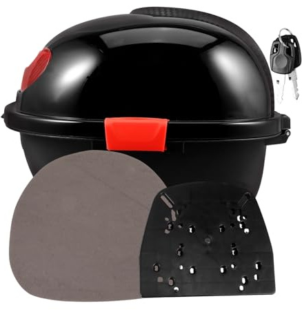 SOESFOUFU Baúl Trasero para Motocicleta Negro con Base, Maletero para Almacenamiento De Herramientas, Resistente Intemperie, Fácil Instalación, Adecuado para Todo Tipo De Motos y Uso Diario