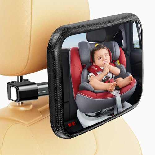 Specchietto Retrovisore Blumacht per Bambini, 100% Frantumazione per Sedile Posteriore, Regolabile a 360° per Seggiolino Auto