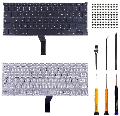 ZHUROUPU Teclado de Repuesto con diseño del Reino Unido para Macbook Air de 13 Pulgadas A1369 (Mediados de 2011) / A1466 (Mediados de 2012 a Mediados de 2017) con Tornillos para el Teclado