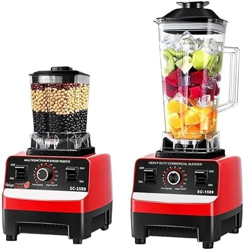MZBDYYF Mezcladora licuadora Multifuncional 2l, 2000W 4 Cuchillas de Acero Inoxidable, batido de Frutas, Limpieza automática, procesamiento de Alimentos-2 en 1 licuadora
