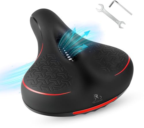 Fahrradsattel Herren & Damen Gelsattel Fahrradsitz, Breiter Bequem Weich Fahrradsättel Ergonomischer, Atmungsaktiv Für Wasserdicht, Rennrad Cityradsättel Mountainbikesättel