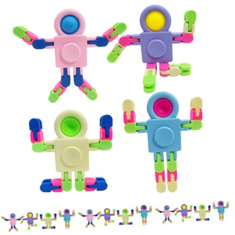 ERINGOGO 24piezas Juguetes Sensores Dismontables De Robot Juguete Fidget Transformable para Alivio De Estrés y Creatividad