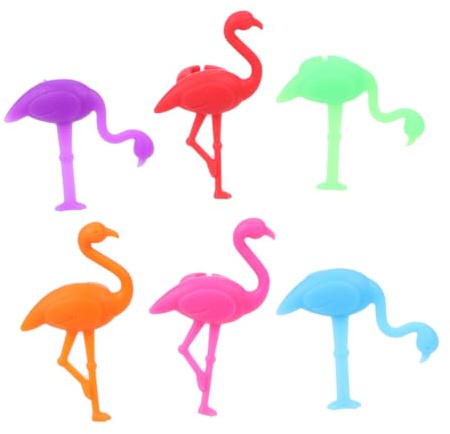 Mikikit Marcador De Vaso De Vidrio De Silicona Flamenco, 12 Piezas Multicolor, Antideslizante y Ecológico, Adecuado Para Fiestas y Cenas, Identificador De Copas Reutilizable Para Vino