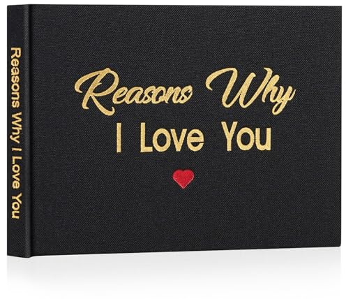 Miaikoe What I Love about You tygbok, fyll i tomma kärleksdagboksbok för par man fru honom hennes födelsedag julklappar julstrumpa fyllare (svart)
