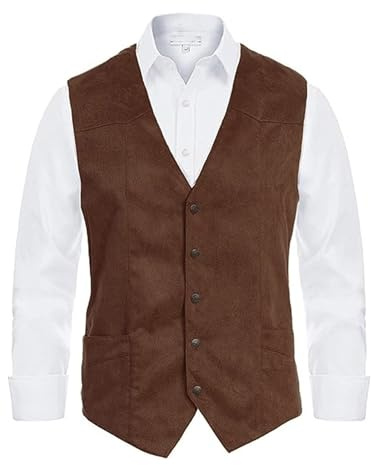Yoisdtxc Men V-Neck Suit Vest Button Up Curved Hemline Sleeveless Dress Vest Slim Fit Waistcoat (A-Camel, L)