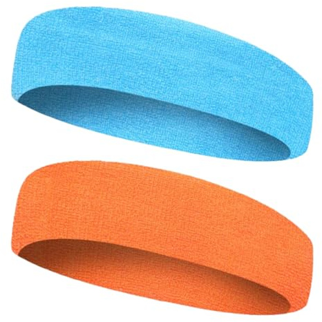 JchEnye Diadema deportiva para niños, 2 unidades, cinta para el sudor, cinta para la frente, deportiva, adecuada para correr, hacer footing, ciclismo, absorbe el sudor.