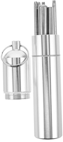 SEWACC Set Bacchette Cinesi Pieghevoli in Acciaio Inox Leggero 2 Paia con Custodia Portatile per Escursioni Campeggio Picnic Utensili da Viaggio per Uso All’Aperto