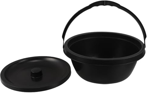 Veemoon Orinal Portátil para Silla de Ruedas con Tapa Bacinilla de Noche Ergonómica para Personas Mayores Cubo de Inodoro Resistente de 28 X 28 X 11 CM Baño Móvil para Uso Diario y