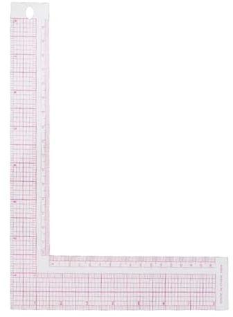 L Square Ruler for Sewing, 90 Degree Transparent Plastic Tailor Sewing Measuring Tools Right Angle Ruler for Fabric Pattern Making & Quilting DIY Professional Use