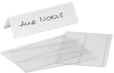 Durable Tischnamensschild (122 x 210 mm, Pet) Beutel à 10 Stück, transparent, 804819
