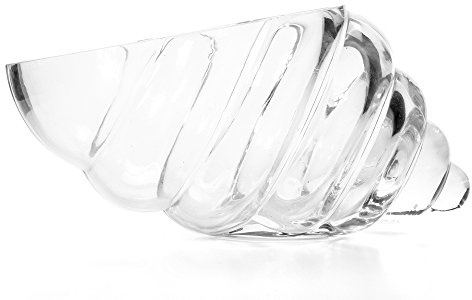 Hosley - vaso a forma di conchiglia in vetro – 20,3 cm di lunghezza Ideale per spa e aromaterapia. Composizioni floreali. Progetti artigianali fai da te, candele votive per giardini.