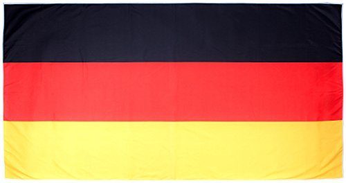 PEARL Strandtuch Deutschland: Mikrofaser-Sport-Handtuch für Fitness-Studio & Strand, 180 x 90 cm (Badetuch Deutschland Flagge, Handtuch, Volleyball)