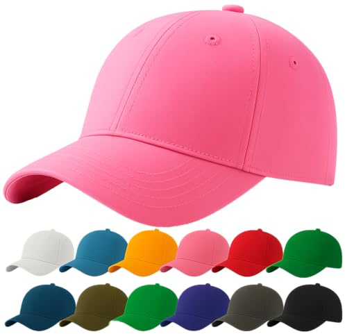 4sold Baseballkeps unisex, i bomull, ren färg, baseboard basebollkeps, ROSA, En Storlek