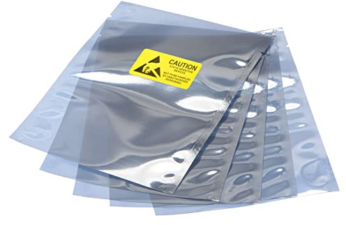 sourcing map 25 Piezas Anti Estática Bolsas Protección Bolsa 4, 3x6 | 11x15 cm, Abierto Superior, con Etiquetas, para Duro Disco HDD SSD