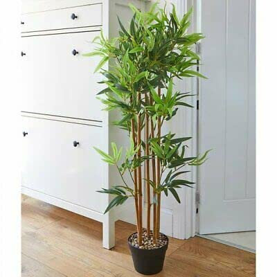 Garden Mile 120cm Artificial Bamboo Tree – Realistic Faux Potted Indoor Plant for Home, Office, or Lobby Decoration