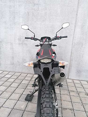 Kennzeichenhalter GroFaTec EVO für Aprilia RX125 / SX125 Bj 2018-2024 Kennzeichenträger Enduro RX 125 Supermoto SX 125 Nummernschild kurzes Heck Heckumbau sx125 rx125