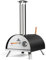 BURNHARD Pizzaofen Outdoor Nero, 500°C, Tragbarer Holzofen inkl. Pizzaschieber & Cordierit-Pizzastein, Brennstoffe: Holz, Pellets, Holzkohle, Briketts