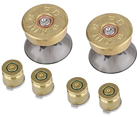 Thumb6 st guld metallknappar och tumstift mod kit för styrenhet 11 × 7 × 3 6 st guld metallknappar tumstick mod kit för kontroll