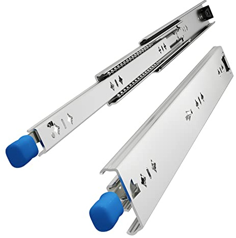 VADANIA 1200 mm Guías para cajones de alta resistencia con cerradura #D53, 53 mm de ancho, capacidad de carga de hasta 70 kg, extensión total de 3 voltios, montaje lateral, 1 par