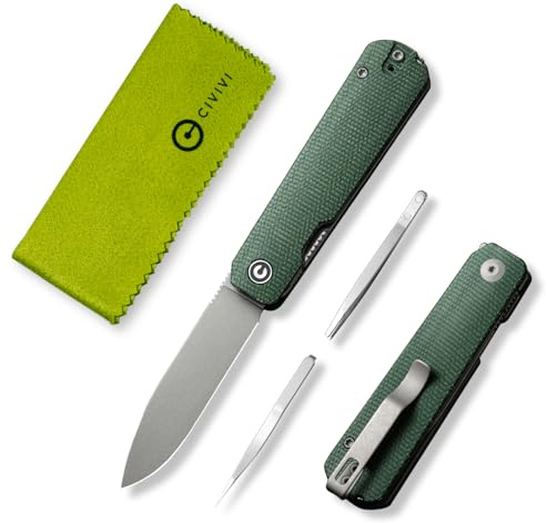 CIVIVI Sendy 3 In 1 Multitool Pocket Knife With Tweezers and Toothpick, Ben Petersen designed Folding Knife for EDC Camping Daily Use, Perfect Gifts for Men Women C21004A-1