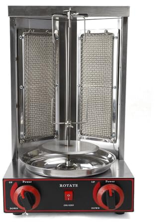 Máquina de kebab de gas 3000 W parrilla vertical máquina de acero inoxidable eléctrica barbacoa parrilla Kebab para parrilla de pollo, cordero, carne de res, cerdo