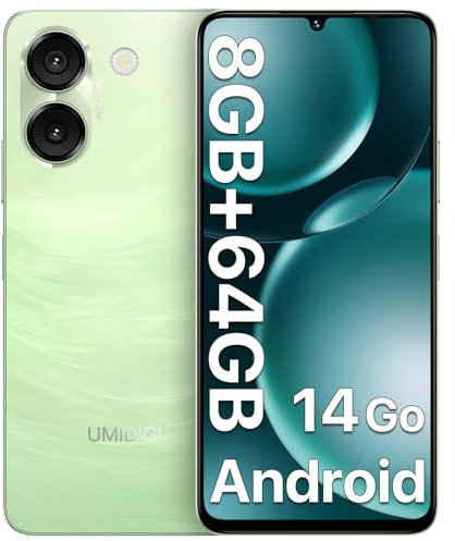 UMIDIGI G9A Handy, Android 14 Go Smartphone Ohne Vertrag, 6.75 HD+ Octa-Core Android Handy, 8GB+64GB/1TB TF, Dual SIM 4G Simlockfreie Handys, 13MP+8MP/5000mAh/Face ID/GPS