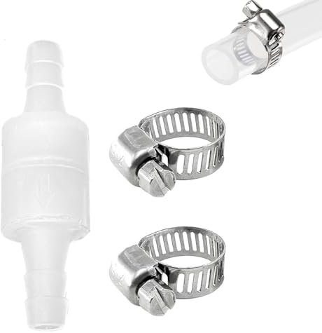 10 Mm Inline Rückschlagventil, Mit 2 Schlauchschellen,Kunststoff-Rückschlagventil,Rückschlagventil Waschmaschine,Rückflussverhinderer Für Wasser Flüssigluft Kraftstoff Gas,Für Waschmaschinen Trockner