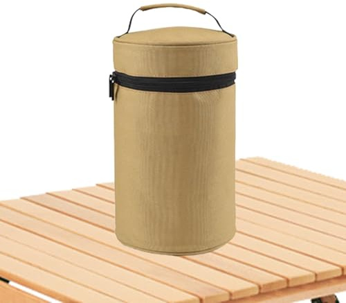 ccuzs Camping Tableware Bag, Folding Bowl Organizer, Camp Utensil Storage, Travel Dish Organizer with Portable and Space Saving Design for Road Trips, and Hiking Adventures, Beige Yellow, riferimento