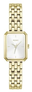 HUGO Three Hand Quartz Movement Watch for Women #Cosy Collection with Light Yellow Gold Stainless Steel Bracelet - 1540179
