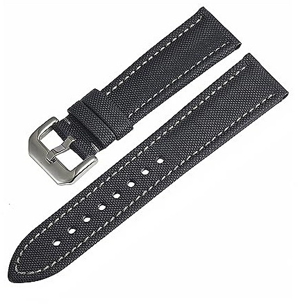 MENGKE Lyx Herrklocka Nylonarmband Läder 20mm 22mm 23mm Svart Nylonklockaband Vattentät(Black3,20mm)