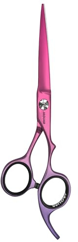 JAGUAR JaguART NYA - Tijeras de peluquería con diseño de grúa, con gancho forjado y ojo de pulgar en ángulo, revestimiento metálico hipoalergénico y resistente