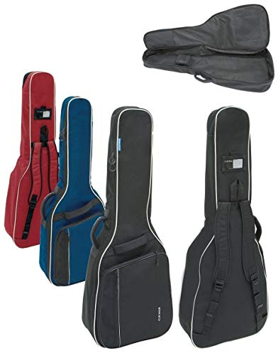 GEWA Gitarren Gig Bag Economy 12mm für Konzertgitarre 1/4 - 1/8 rot (reißfest und wassergeschützt, 12mm Polsterung, Luxus Rucksackgurte, großes Zubehörfach) 212132