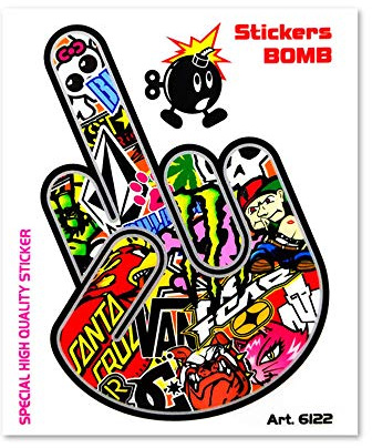Quattroerre 6122 klistermärke klistermärke bomb hand fuck