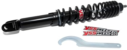 Stoßdämpfer hinten YSS Mono 365mm, Feder schwarz, einstellbar, für Piaggio Hexagon 125 150 180 2-Takt