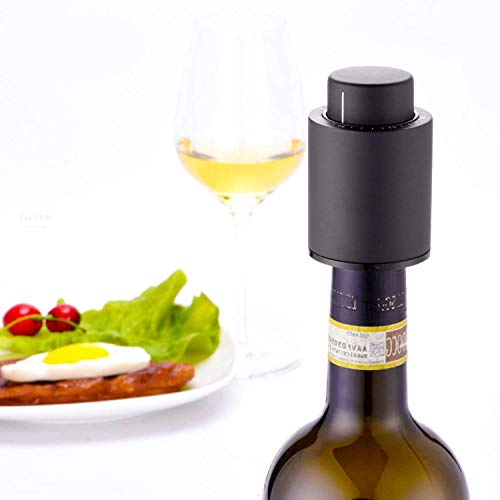 Tappo per Vino Vuoto, in Silicone di qualità Alimentare, Tappo per Vino, sigillante sottovuoto, Riutilizzabile, con Pompa a Pressione Integrata