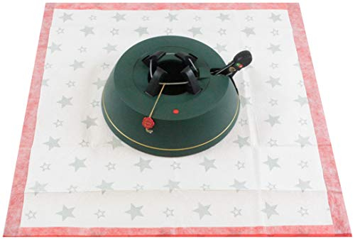 Krinner Christbaumständer Set Comfort M + Unterlegdecke rot (Baumhöhe bis 2,50 m, Stammdurchmesser 12 cm, Wassertank 3,5 L) 94129