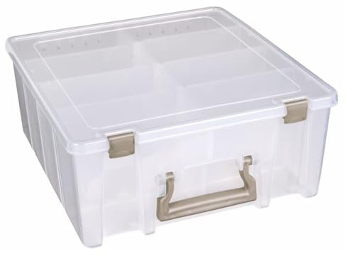 ArtBin Super Satchel, Polypropylene Plastic, Clear & Gold, Double Deep