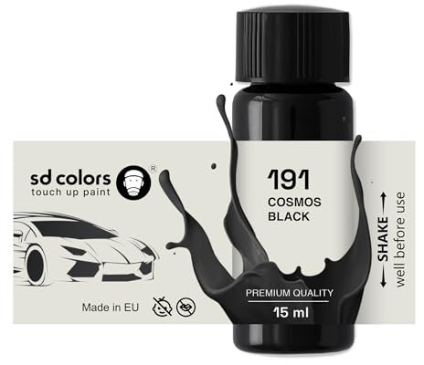 SD COLORS COSMOS BLACK 191/9191 - Vernice per ritocchi, 15 ML, per riparazione graffi e scheggiature, codice colore 191/9191 COSMOS NERO