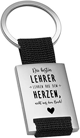 Geschenke 24 | Schlüsselanhänger personalisiert Die besten Lehrer (Schwarz - VS&RS) | graviert mit Spruch und Name | Abschiedsgeschenk für Kollegen | kleine Aufmerksamkeit
